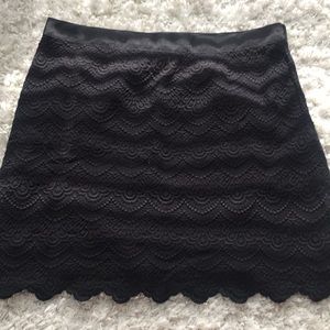 JCrew Lace Black Mini Skirt